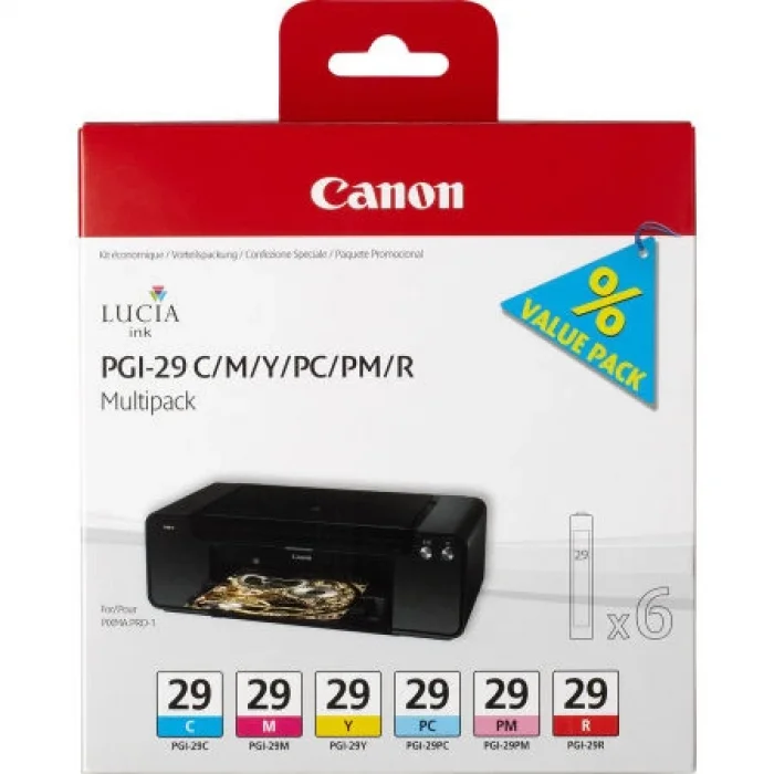 Canon 4873B005 PGI-29 Multipack (C/M/Y/PC/PM/R) Mürekkep Kartuş